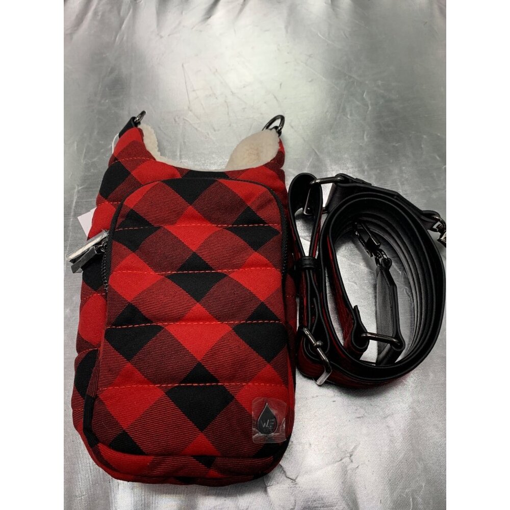 WanderFull Red & Black Plaid HydroBag With Sherpa Lining Adjustable Strap
